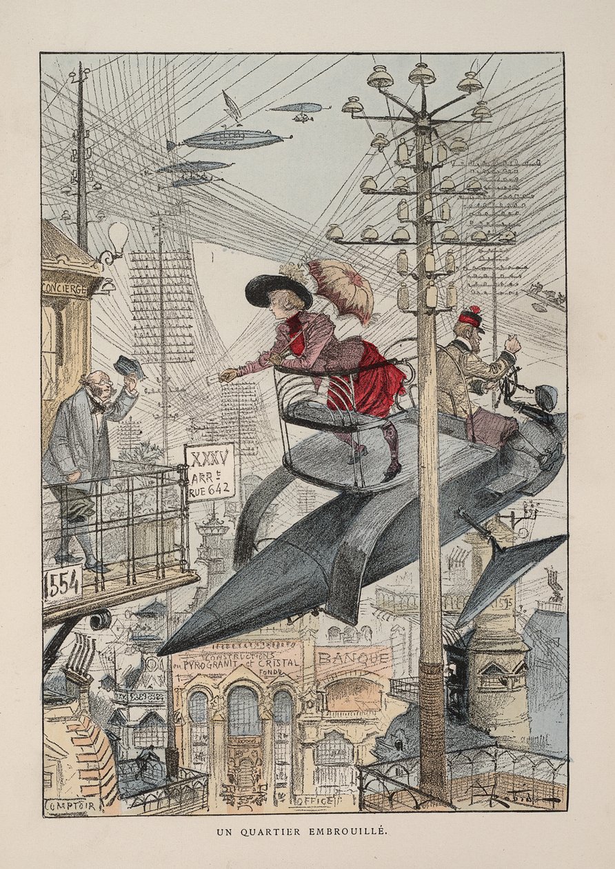 Illustrasjon for The Twentieth Century: Electrical Life av Albert Robida