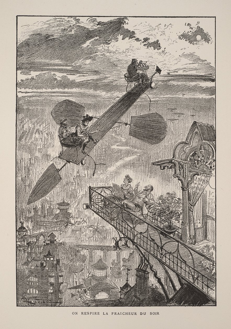 Illustrasjon for The Twentieth Century: Electrical Life av Albert Robida
