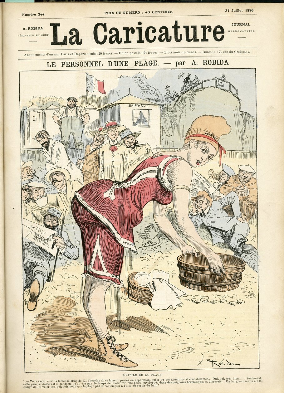 Illustrasjon av Albert Robida (1848-1926) for teppet til La Caricature (1880) av Albert Robida
