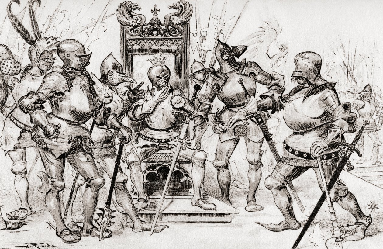 Le conseil des captains de Picrochole eller The Council of Picrocholes kapteiner. av Albert Robida