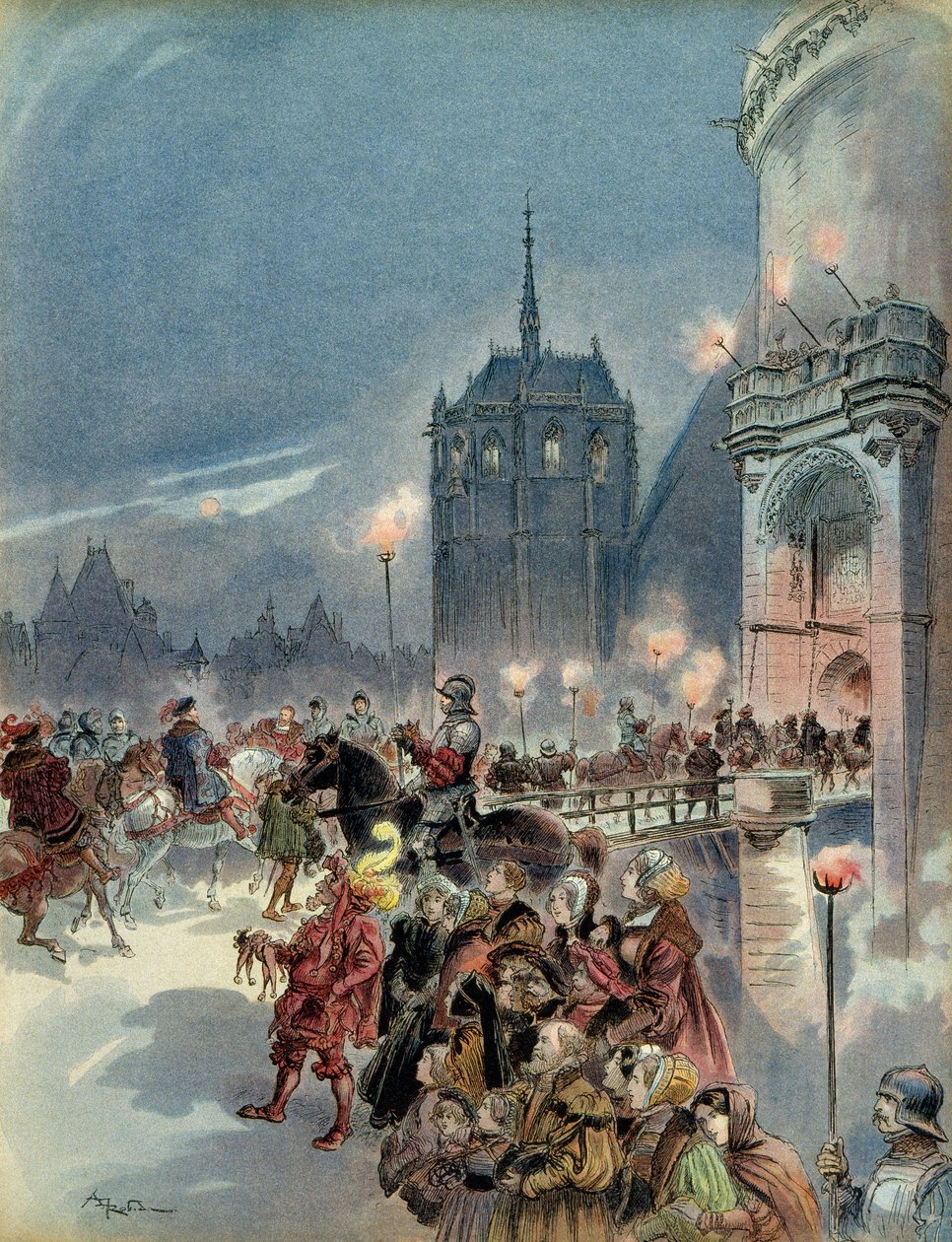 Mottakelse av Charles V av Albert Robida