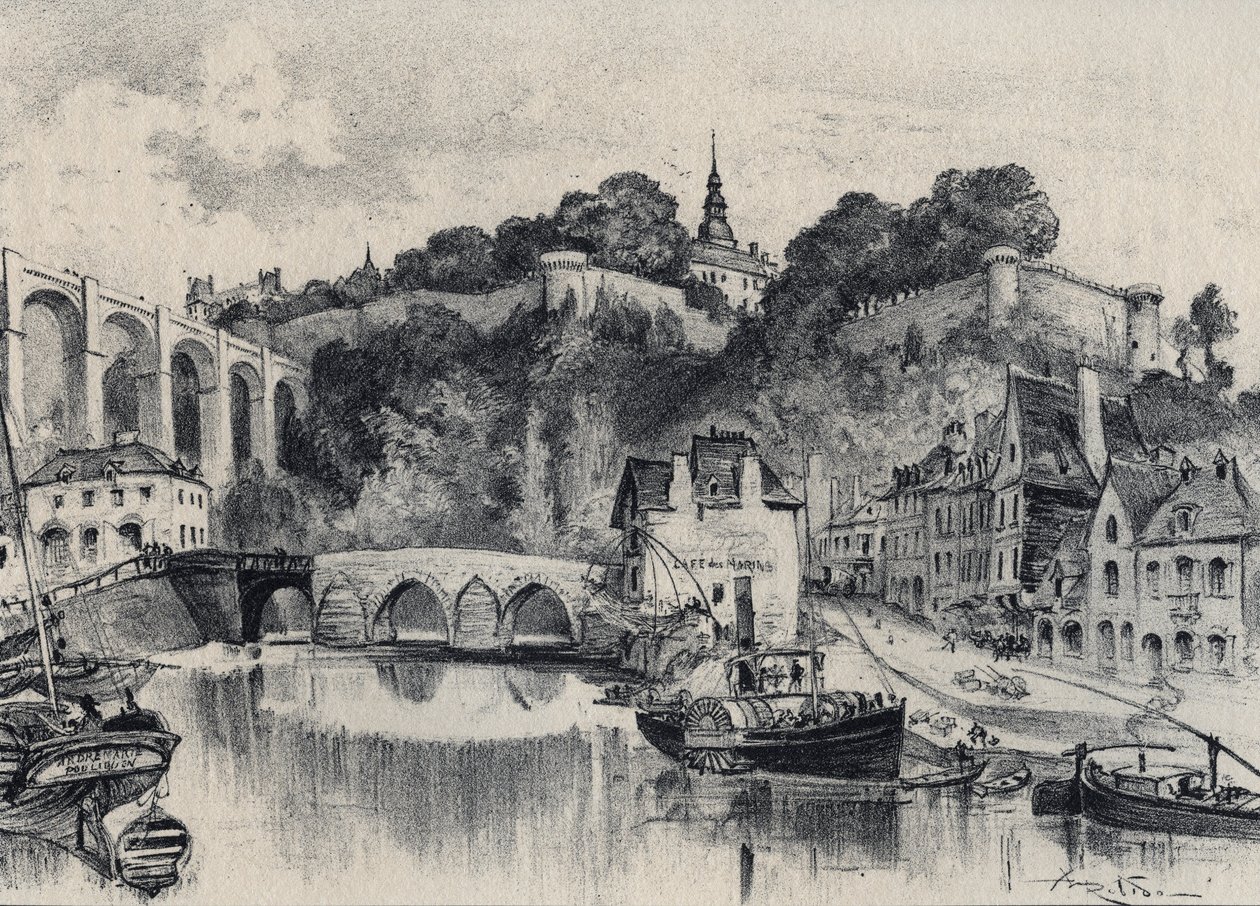 The City of Dinan - Old France - Brittany - text, drawings and lithographs, by Albert Robida (1848-1926) undated end 19th century av Albert Robida