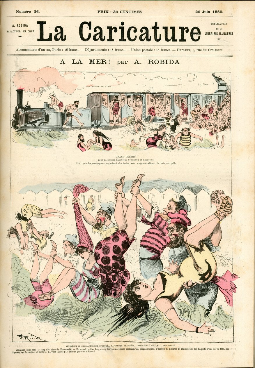 Til havet! 1880 (gravering) av Albert Robida