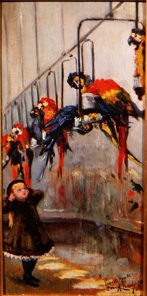 Papegøyehuset, London Zoo av Albert Snr. Ludovici