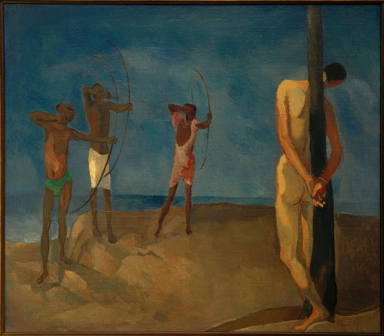 Sebastian med svarte bueskyttere av Albert Weisgerber