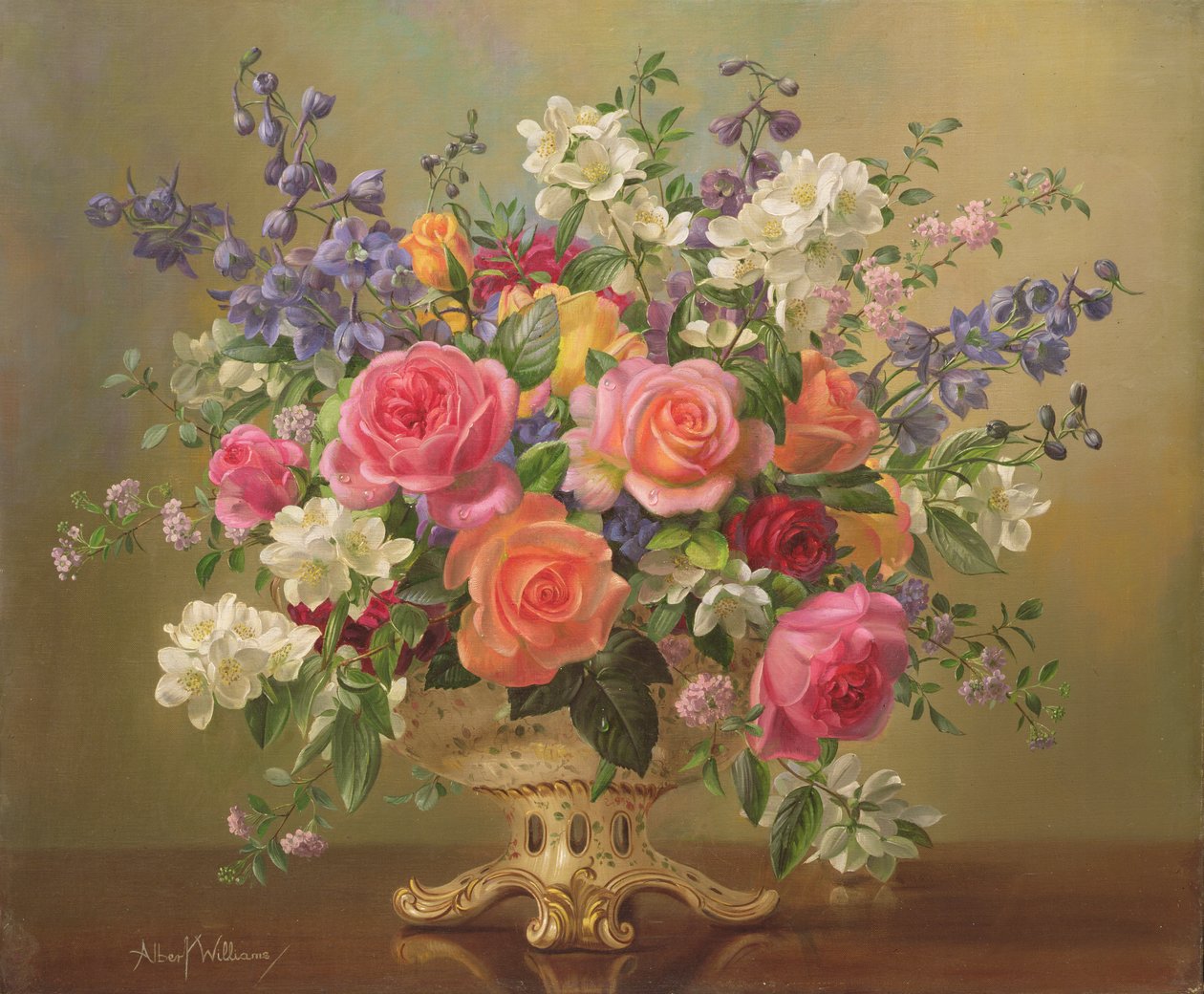 AB297 Et arrangement av juniblomster av Albert Williams