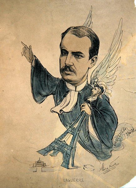 Karikatur av Georges Laguerre, ca. 1900 (litho-farge) av Albert de Korsak