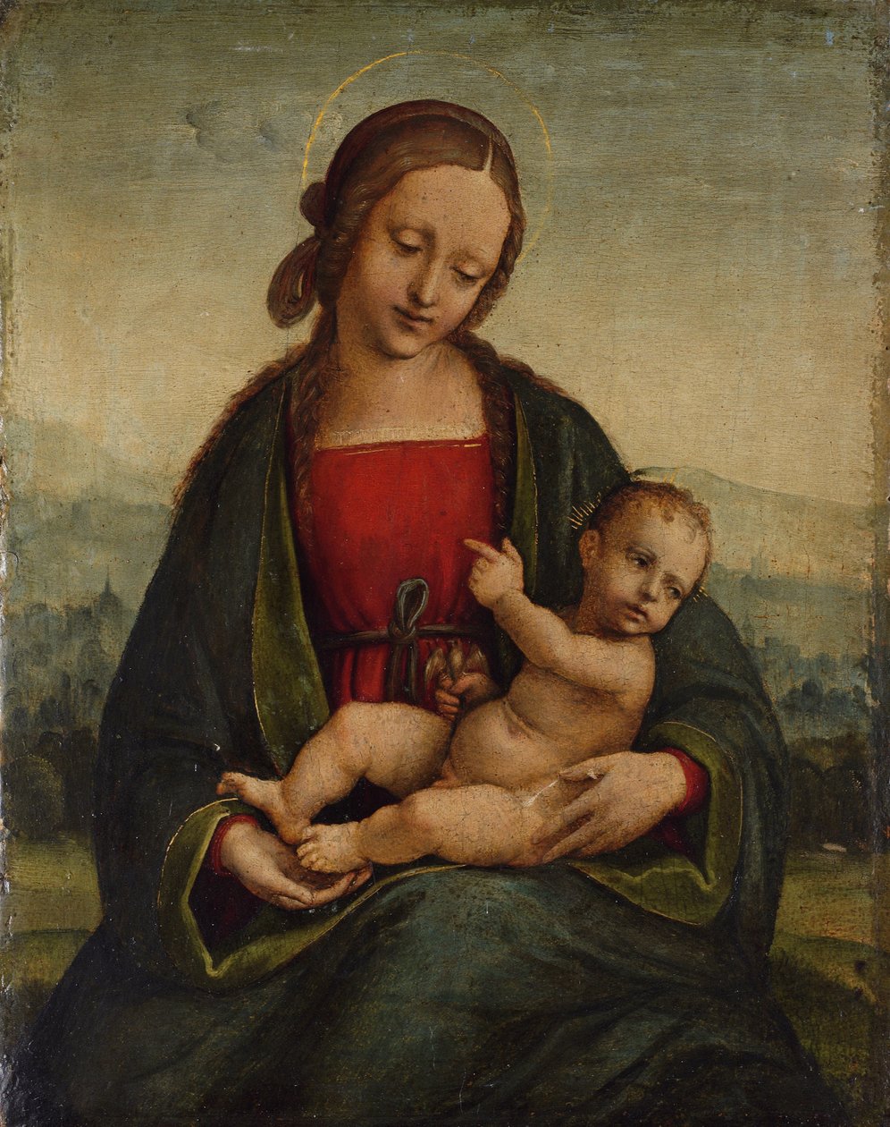 Madonna og barn med gullfink av Albertino Piazza da Lodi