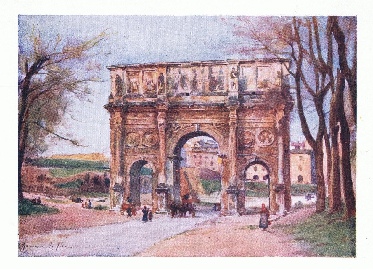 Arch of Constantine, fra Roma utgitt av A & C Black Ltd, 1925 av Alberto Pisa