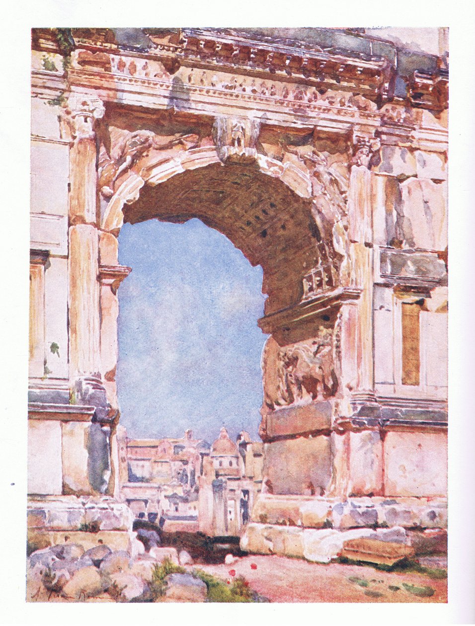 Arch of Titus, fra Roma utgitt av A & C Black Ltd, 1925 av Alberto Pisa