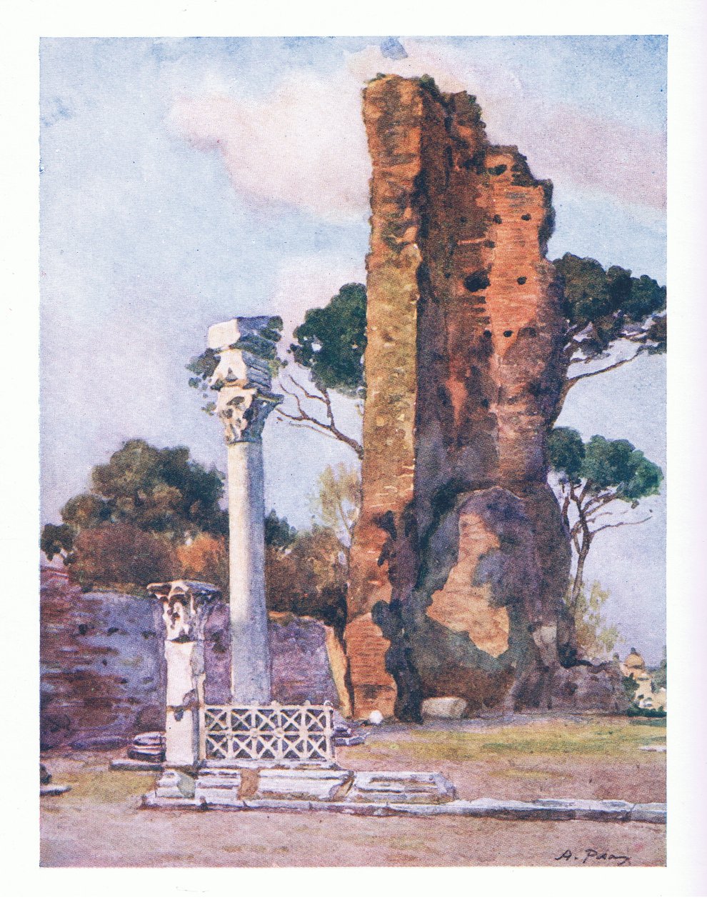 Flavian Basilica of the Palentine, fra Roma utgitt av A & C Black Ltd, 1925 av Alberto Pisa