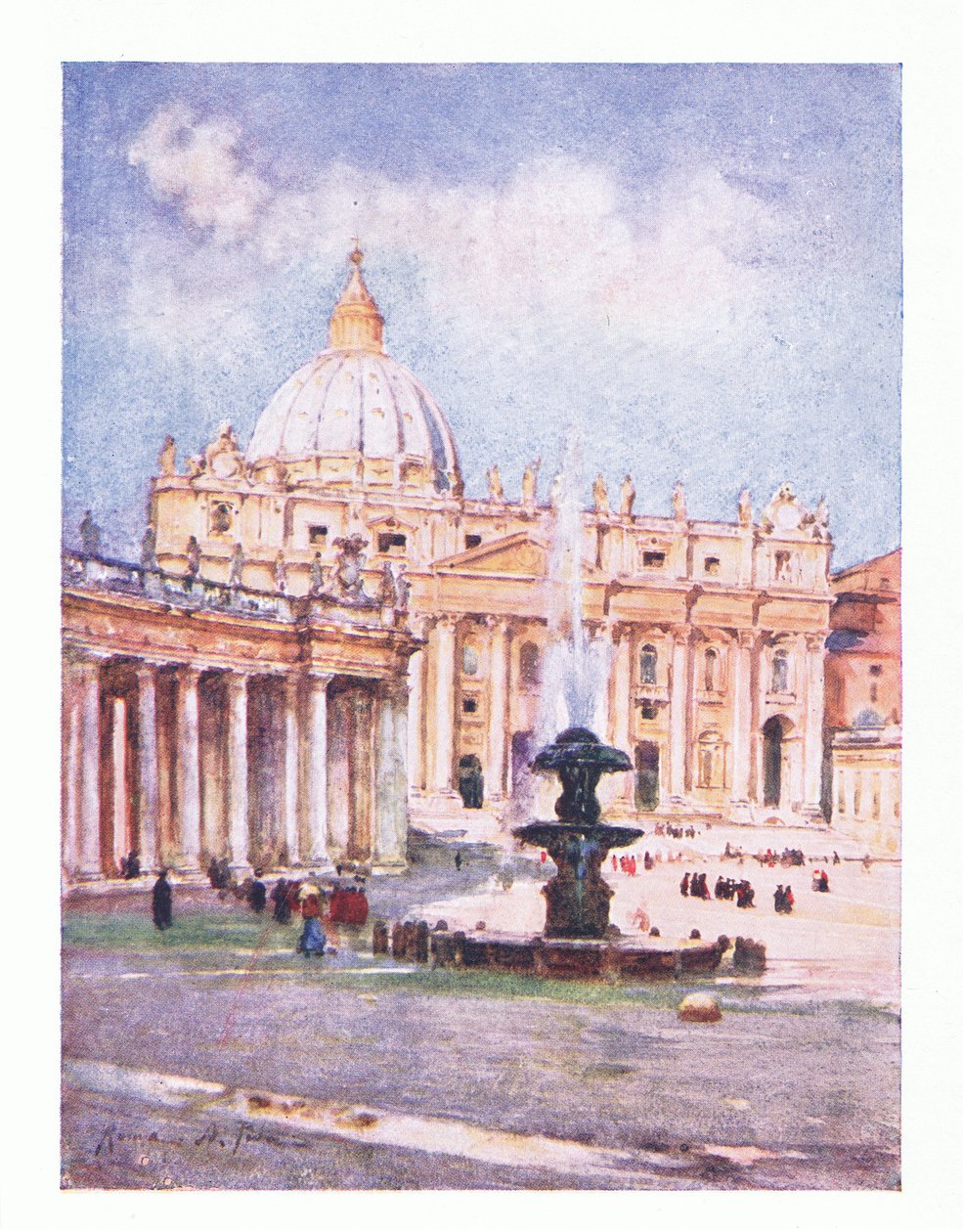 Saint Peters, fra Roma utgitt av A & C Black Ltd, 1925 av Alberto Pisa