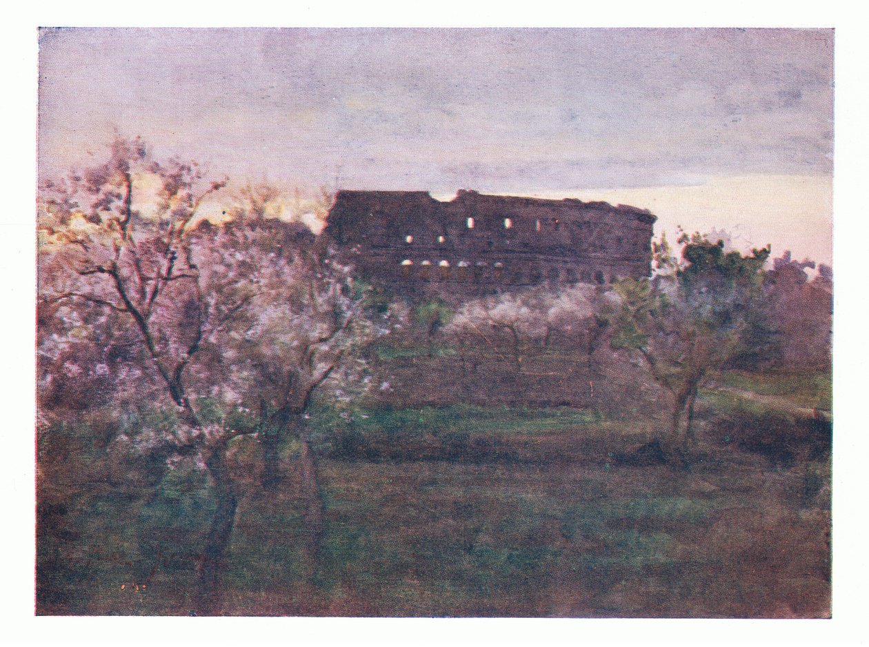 Colosseum ved solnedgang, fra Roma utgitt av A & C Black Ltd, 1925 av Alberto Pisa