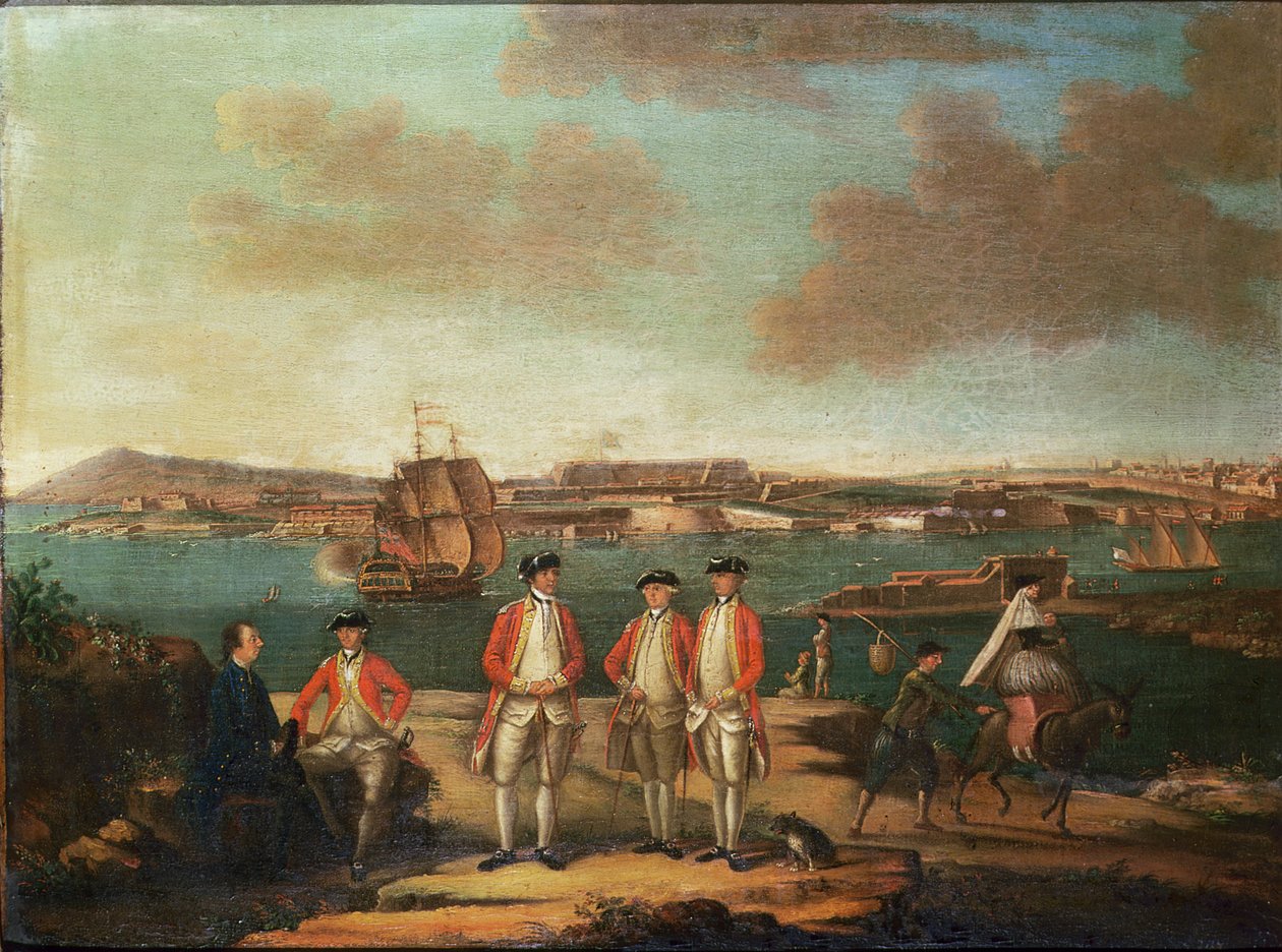 Britiske offiserer i San Felipe, Minorca av Alberto Pullicino