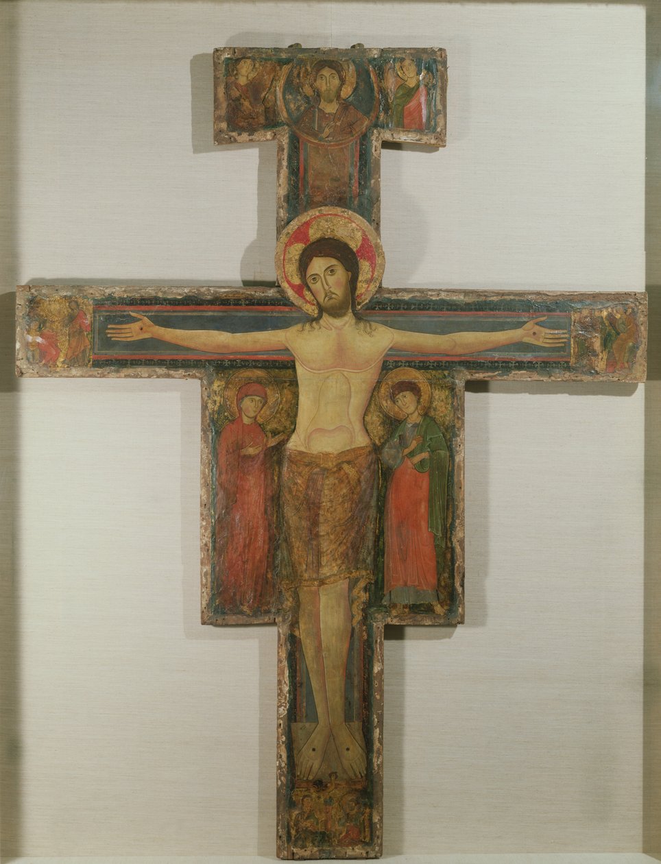 Korsfestelsen med Jomfru Maria og St. Johannes, slutten av 1100-tallet (tempera på lerret lagt på panel) av Alberto Sotio
