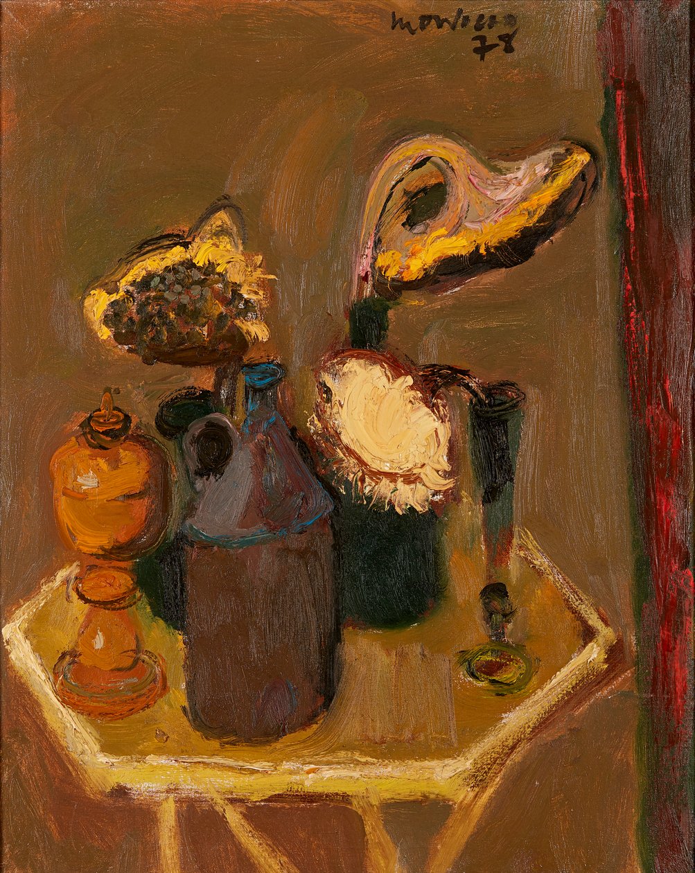 Stilleben med solblomster (olje på lerret) av Alberto Morrocco