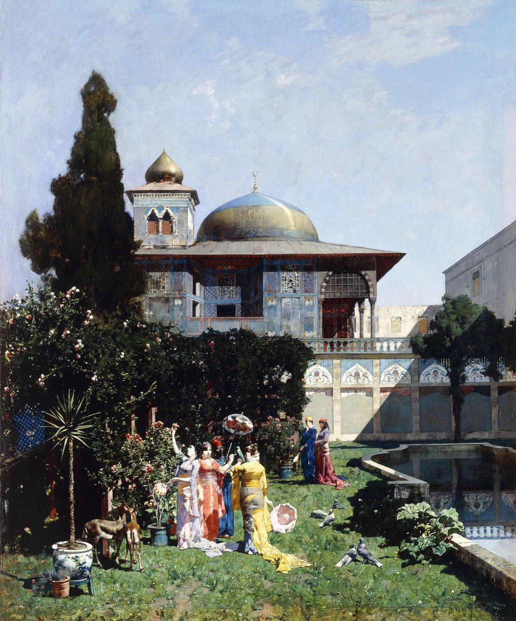 Et hjørne i Haremets hage; Et hagehjørne av haremet, 1877 av Alberto Pasini