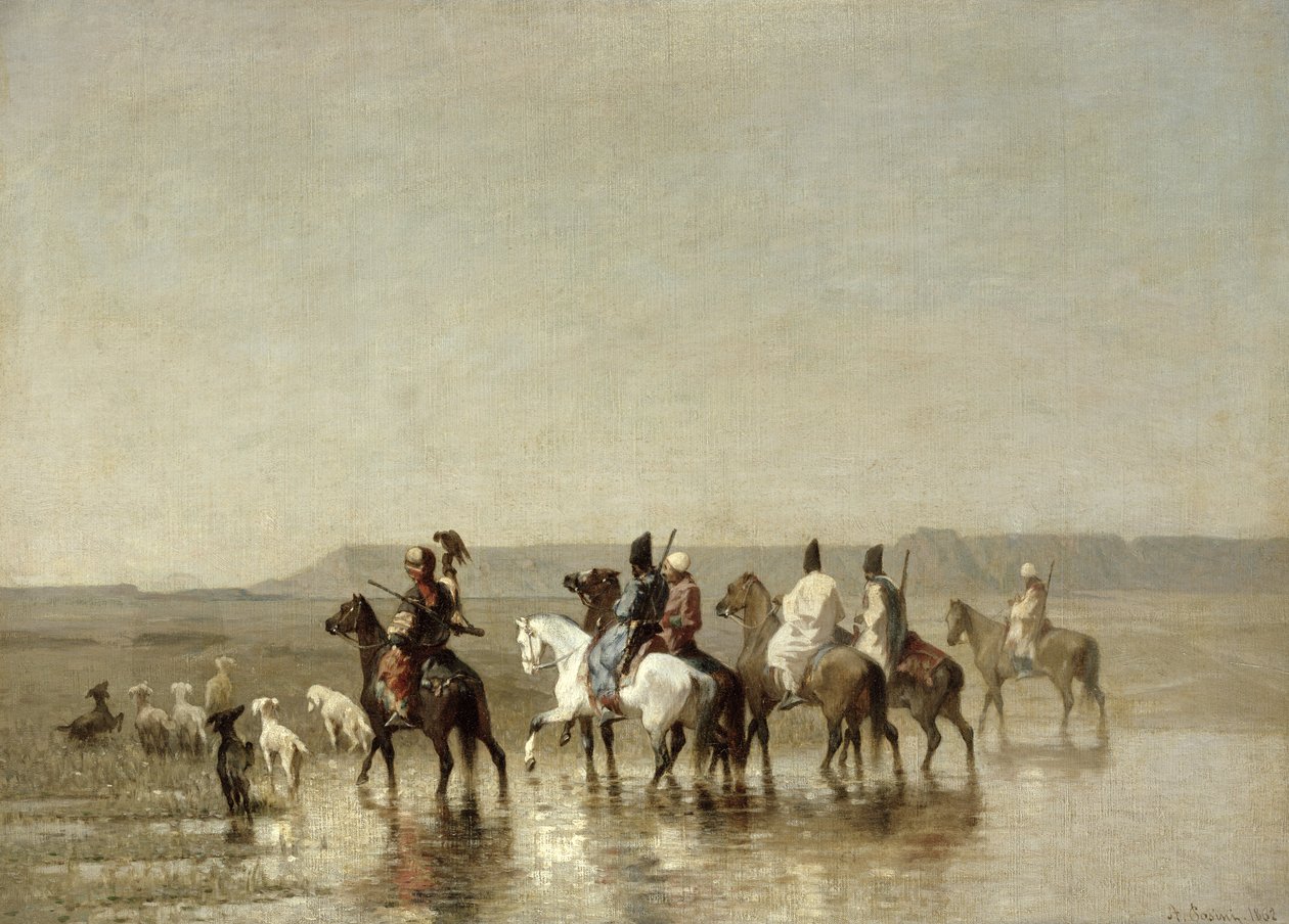 En falkejakt, 1862 av Alberto Pasini