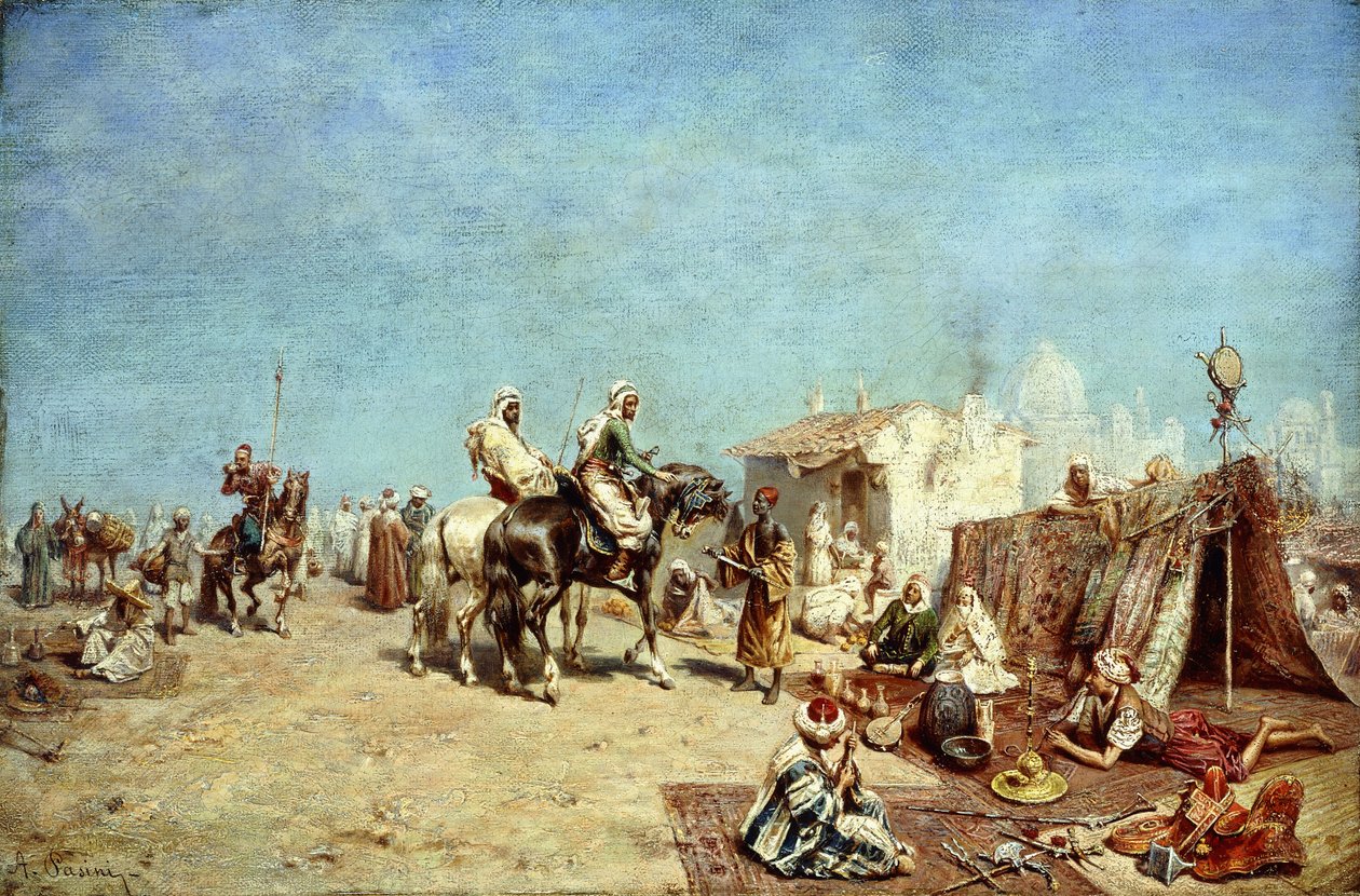 En arabisk leir, av Alberto Pasini