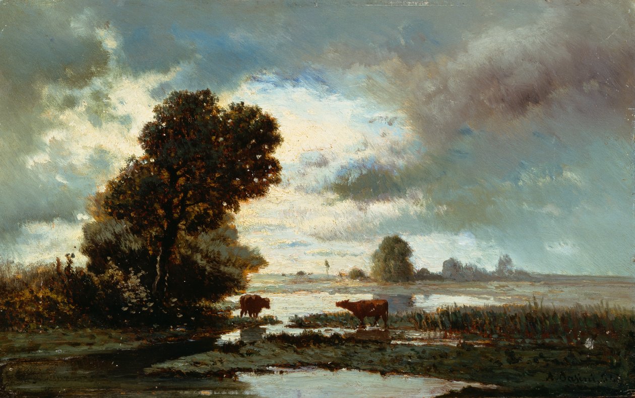 Beiteland ved elva av Alberto Pasini