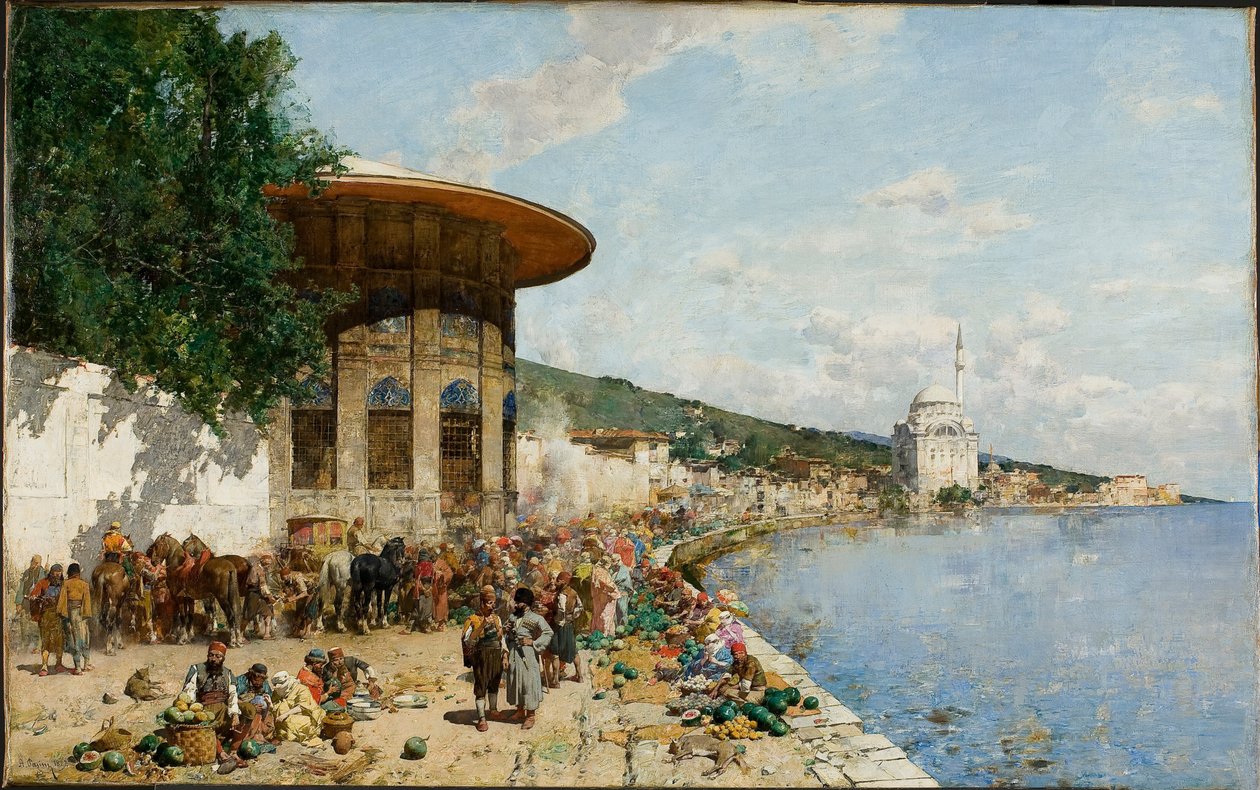 Markedsdag i Konstantinopel av Alberto Pasini