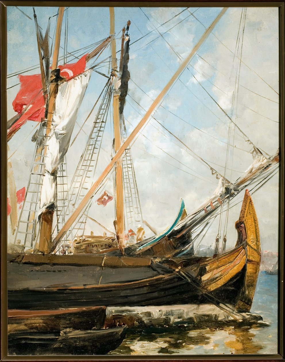 Seilbåter på Bosporos i Tyrkia Maleri av Alberto Pasini (1826-1899) Genes fra 1800-tallet, Galleria d