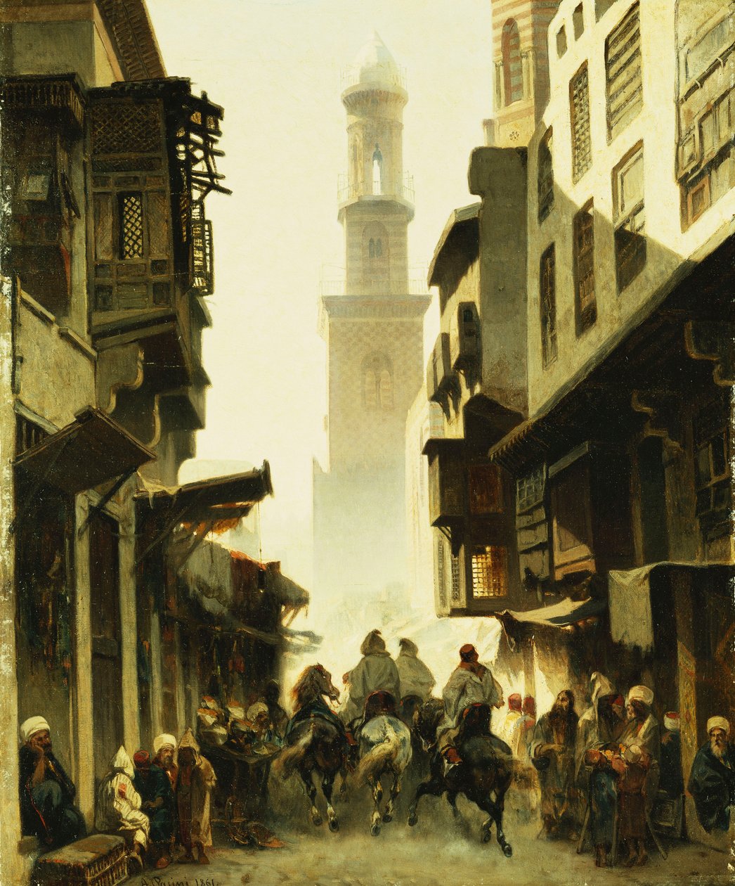 Gatescene i Damaskus, 1861 av Alberto Pasini