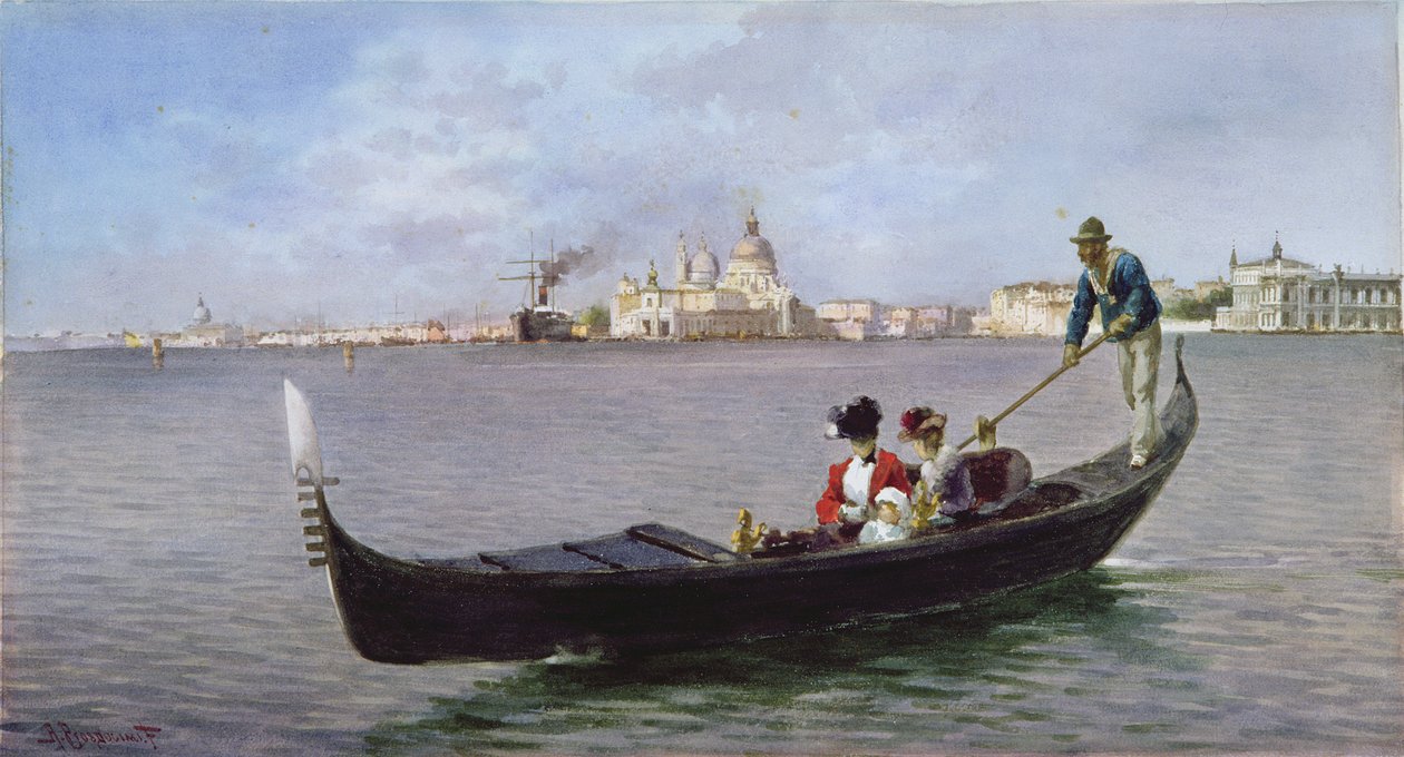 Ut på lagunen: Venezia (akvarell på papir) av Alberto Prosdocini or Prosdocimi