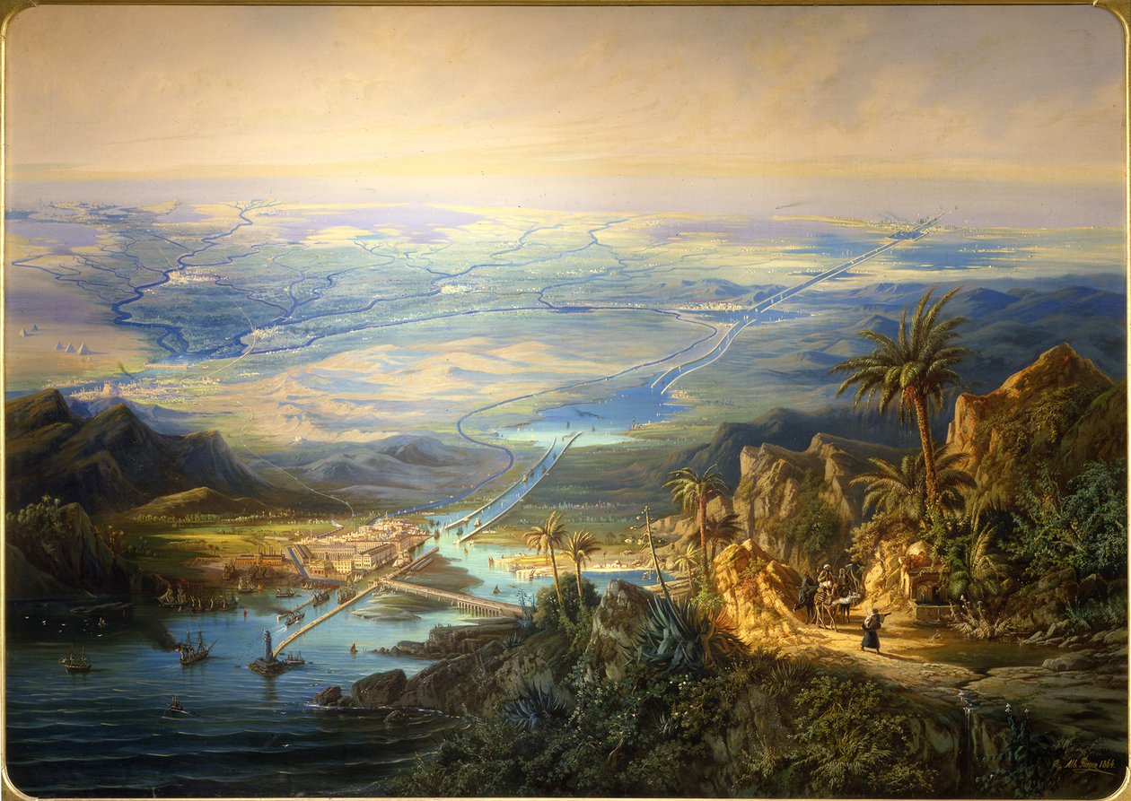 Suez-kanalen, 1864 av Albert Rieger