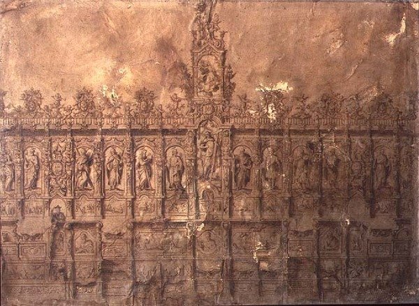 Design for korbåsene (penn og blekk på papir) av Alberto de or Joaquin de(1674 1724) Churriguera