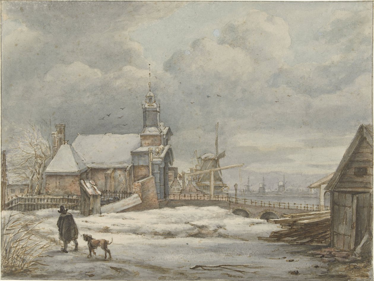Utsikt over Haarlemmerpoort i Amsterdam av Albertus Brondgeest