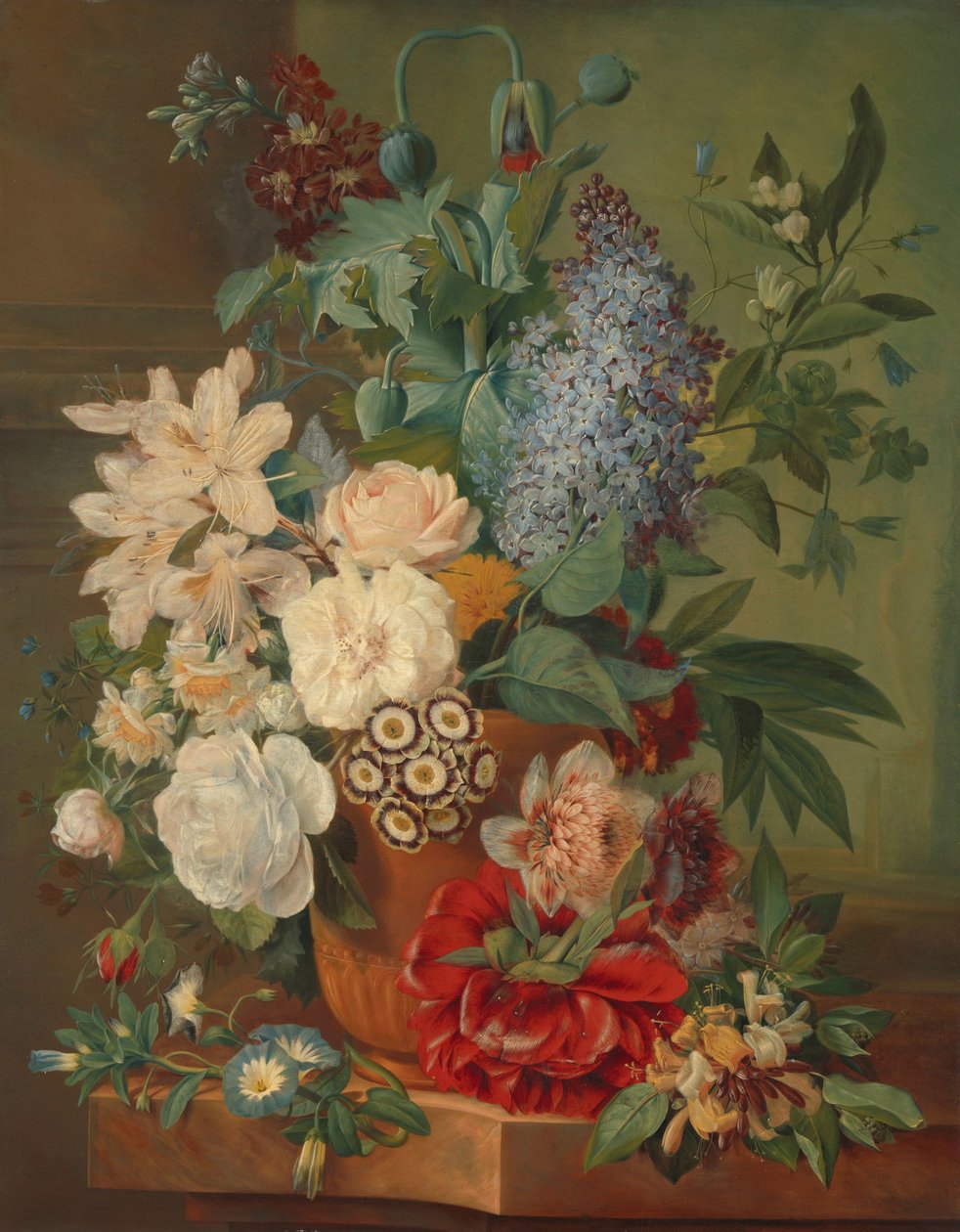 Blomster i en terracotta vase av Albertus Jonas Brandt