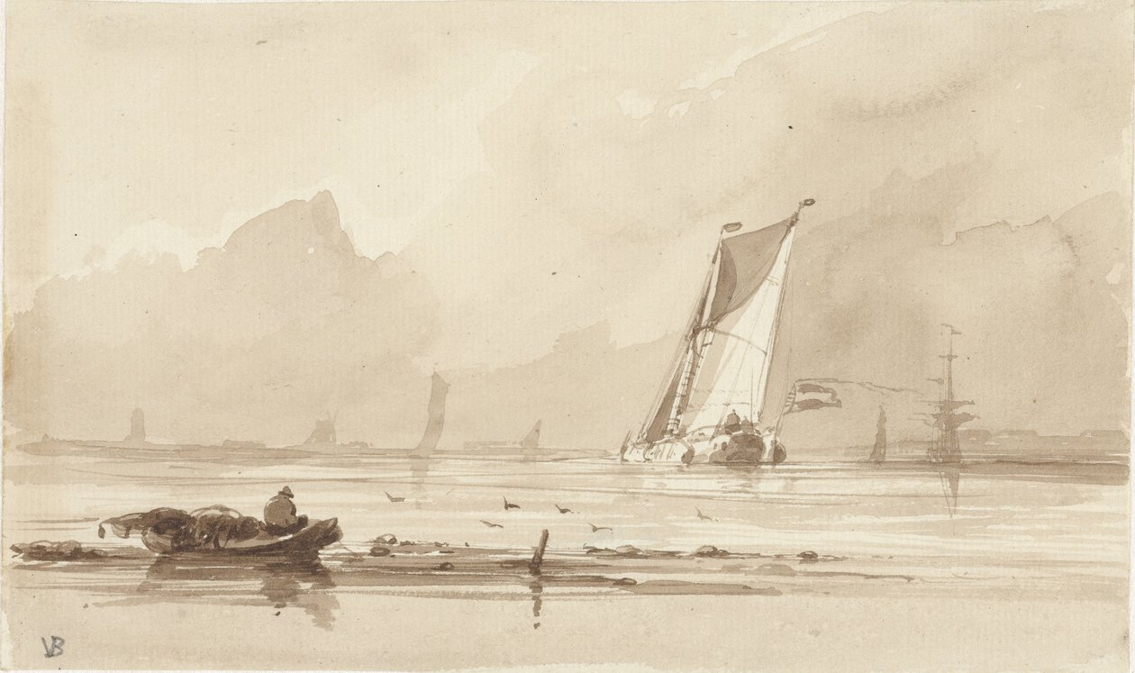 sjølandskap av Albertus van Beest