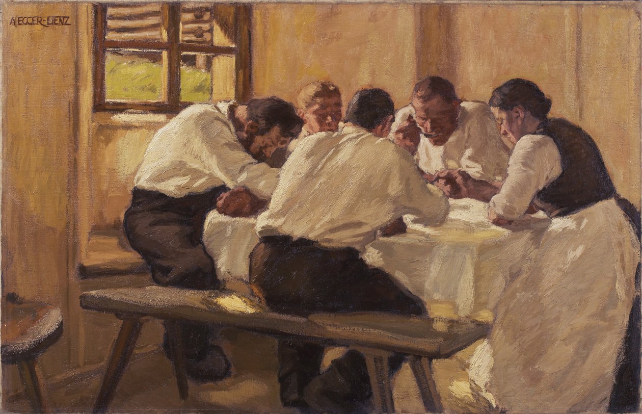 Lunch The Suppen, versjon II, 1910 av Albin Egger Lienz