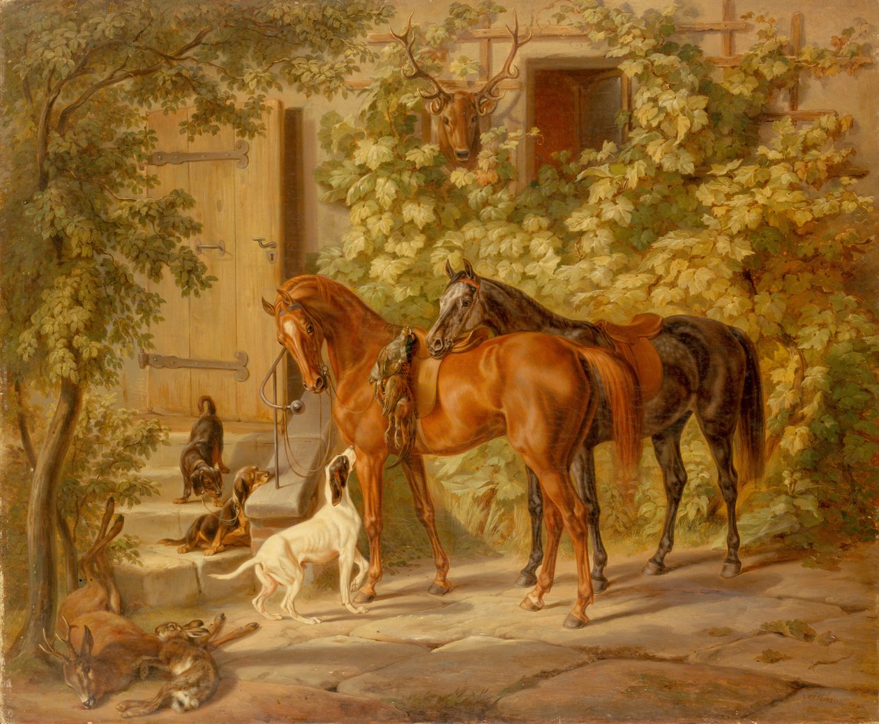 Hester på verandaen av Albrecht Adam