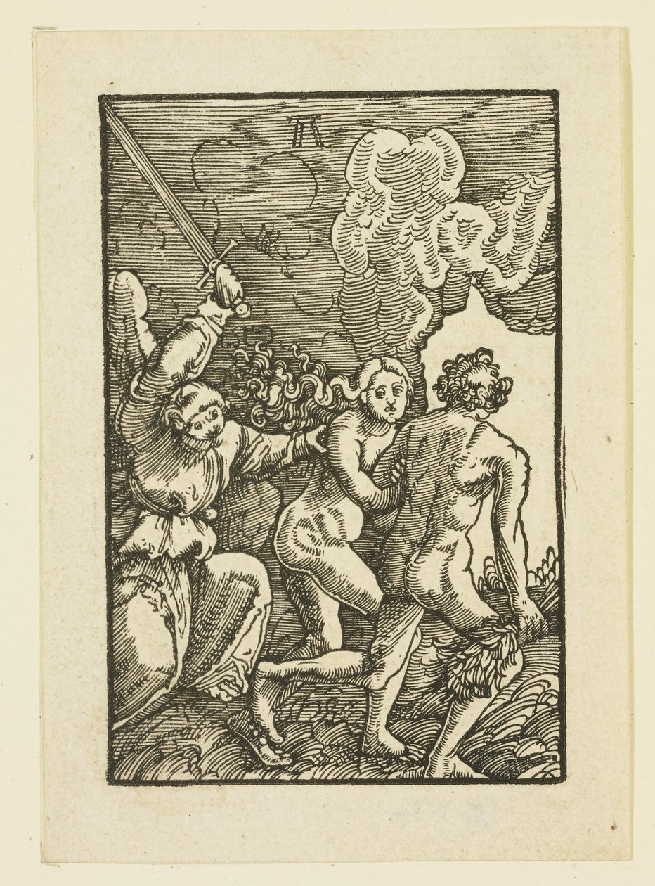 Adam og Eva drevet fra paradis av Albrecht Altdorfer