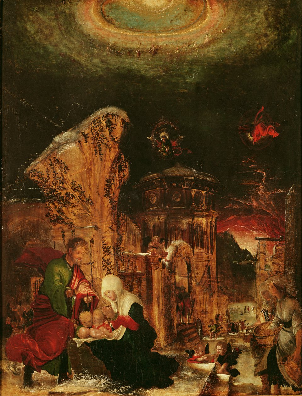 Kristi fødsel (Hellig natt), ca. 1520-25, (for detaljer se 66589) av Albrecht Altdorfer