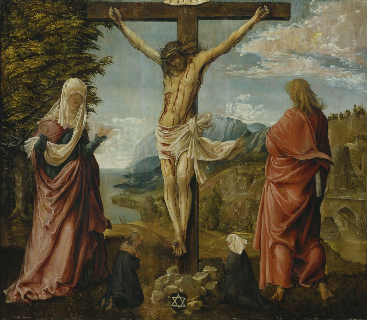 Kristus på korset med Maria og Johannes av Albrecht Altdorfer