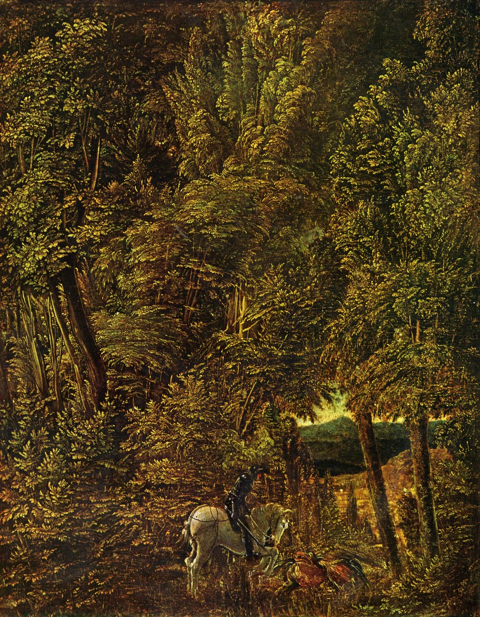 Landskap av tre med Saint George som kjemper mot dragen av Albrecht Altdorfer