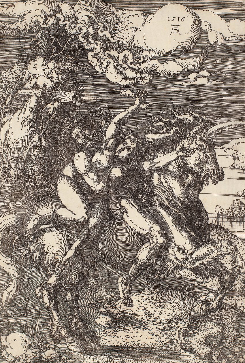 Bortføring av Proserpine på en enhjørning av Albrecht Dürer