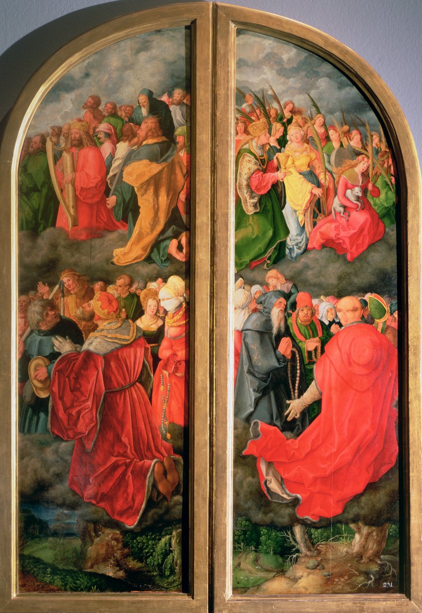 Allehelgens altertavle, delvis kopi i form av to sidepaneler, 1500-tallet av Albrecht Dürer