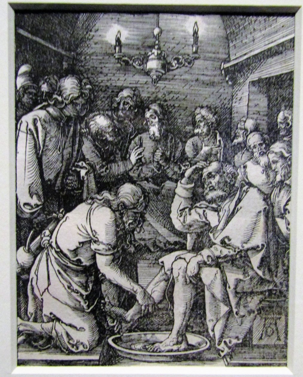 Kristus vasker disiplenes føtter fra den lille lidenskapen av Albrecht Dürer