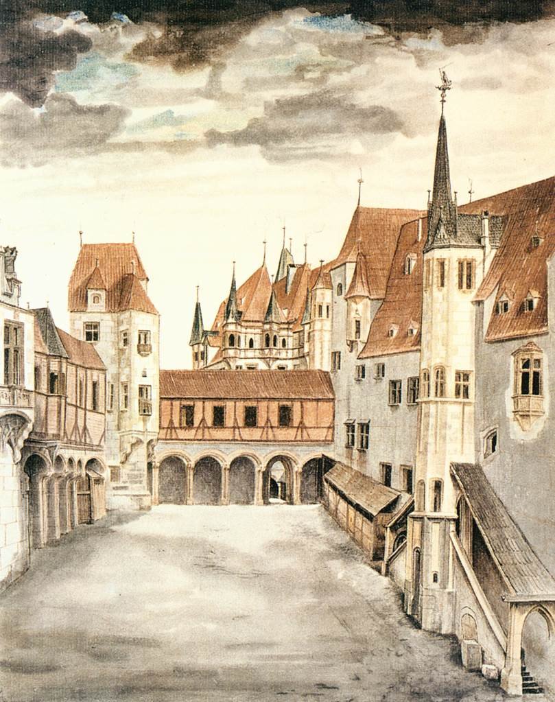 Gårdsplassen til det tidligere slottet i Innsbruck av Albrecht Dürer