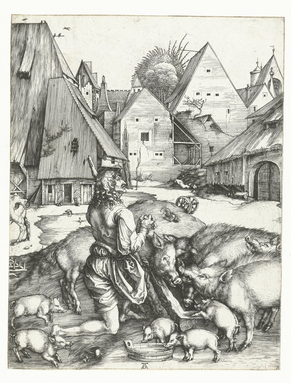 Den fortapte sønnen med grisene av Albrecht Dürer