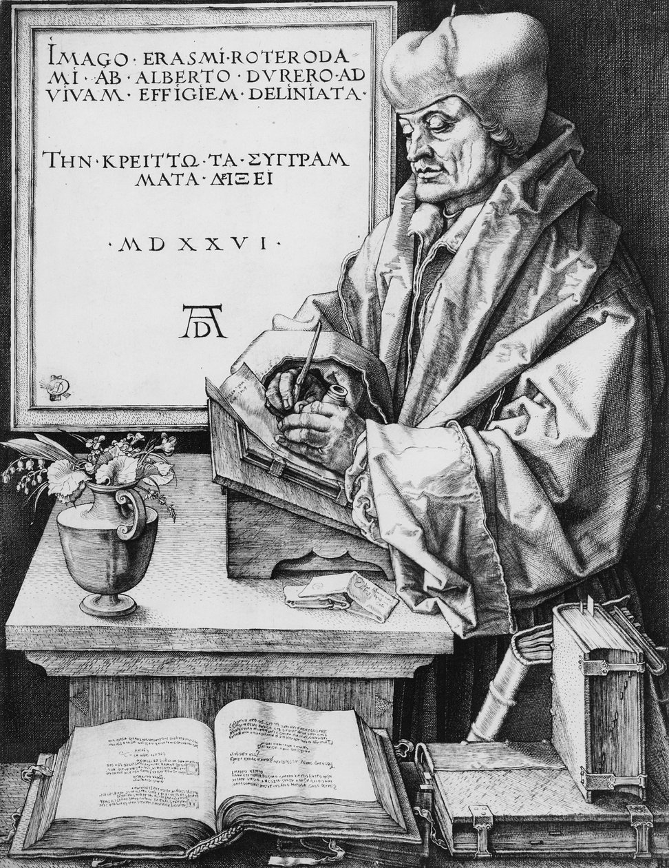 Desiderius Erasmus (1466-1536) av Rotterdam, 1526 av Albrecht Dürer