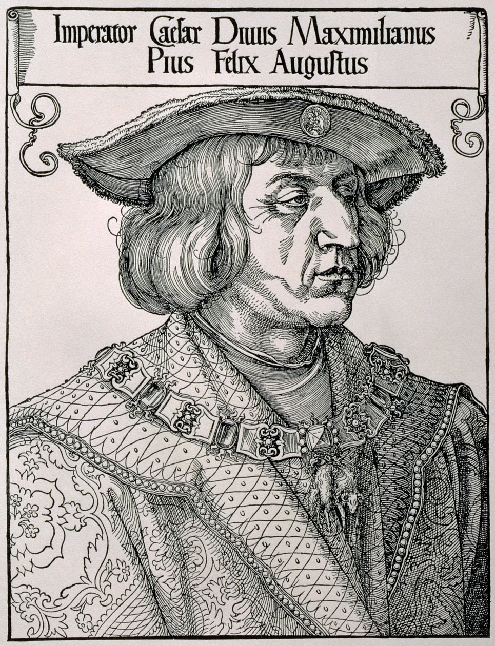 Keiser Maximilian I av Tyskland (1459-1519), tidlig på 1500-tallet av Albrecht Dürer