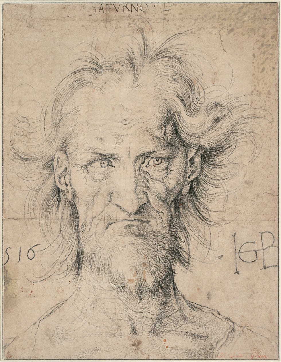 Head of a Bearded Old Man (Saturn), 1516 av Albrecht Dürer