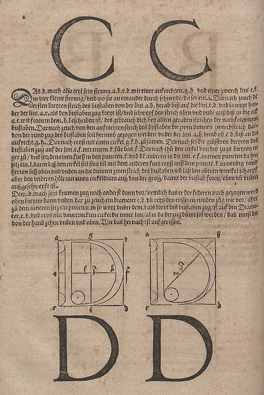 Konstruksjon av bokstaver av Albrecht Dürer