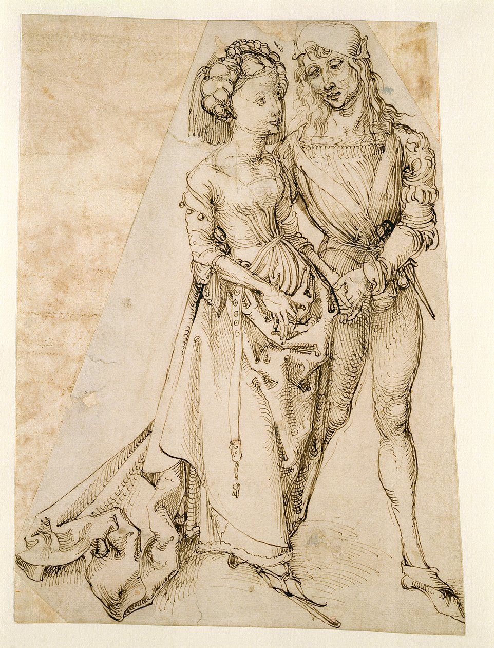 Lovers (penn og brunt blekk på hvitt papir) av Albrecht Dürer
