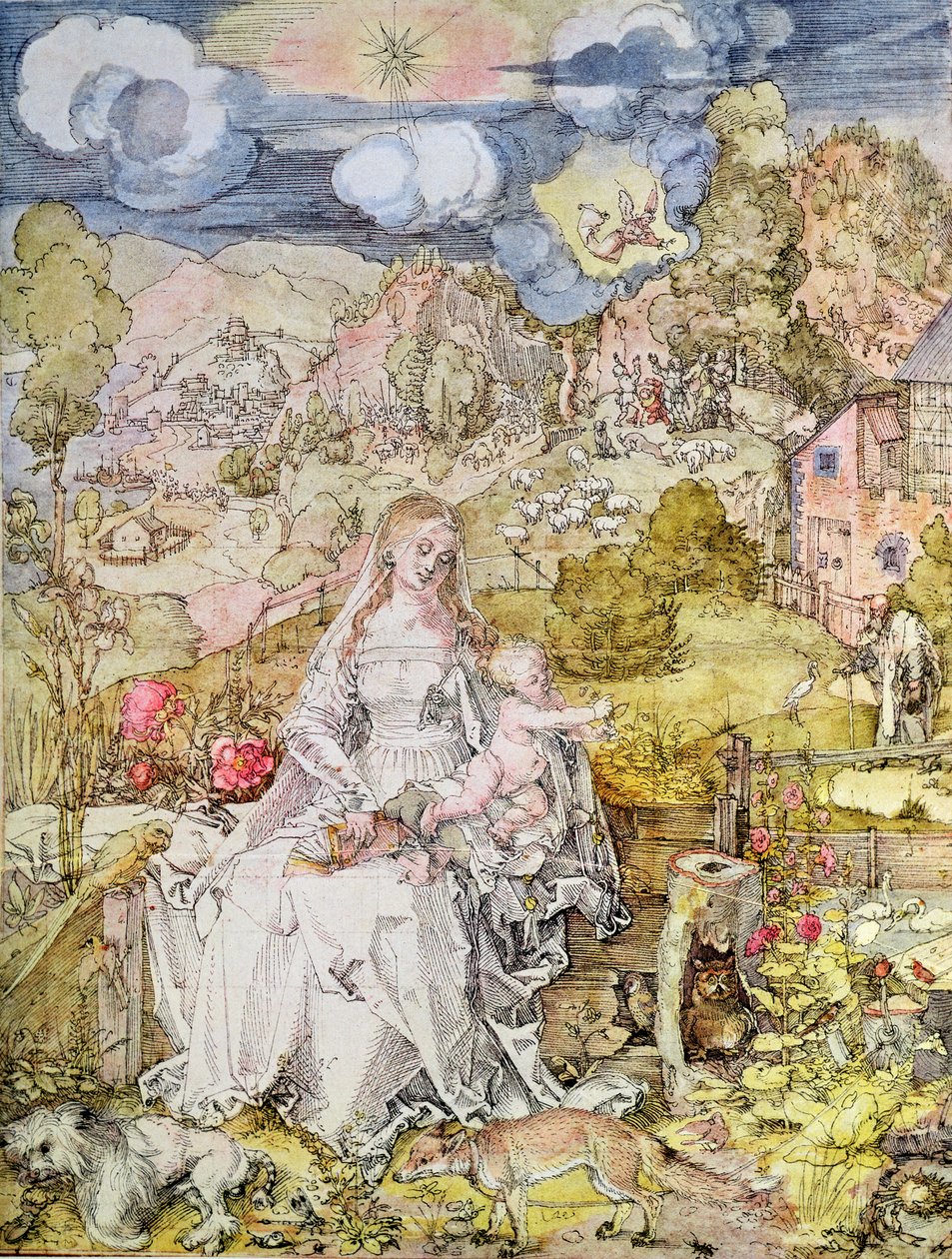 Madonna og barn (akvarell) av Albrecht Dürer